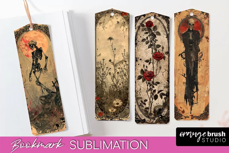 Vintage Halloween Bookmark - Printable Scrapbook Bookmarks