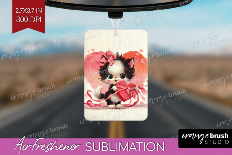 Vintage Valentines Day Air Freshener PNG - Retro Animal PNG