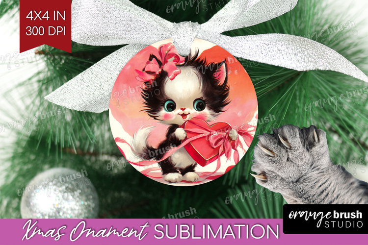 Vintage Valentines Day Ornament PNG - Retro Animal PNG