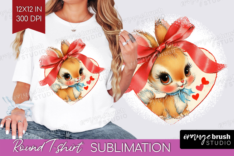 Vintage Valentines Day Round Tshirt Background - Retro PNG