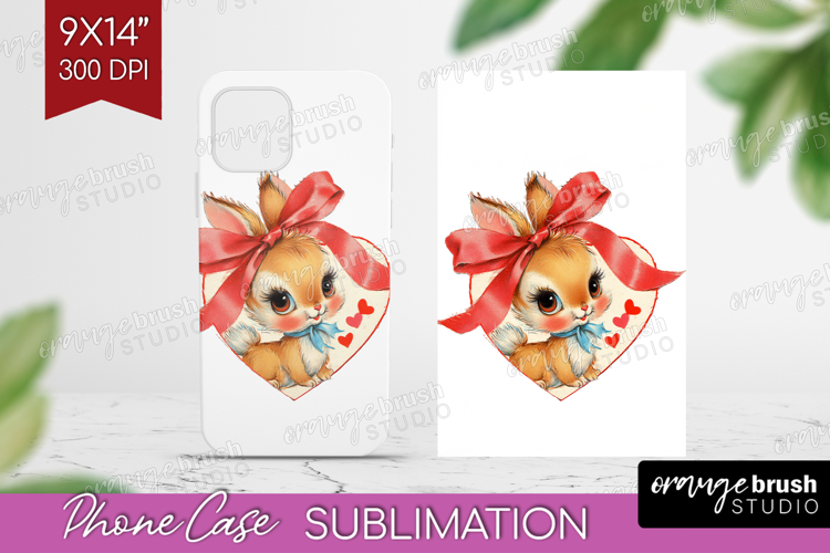 Vintage Valentines Day Phone Case PNG - Retro Animal Case