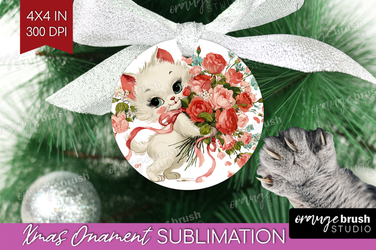 Vintage Valentines Day Ornament PNG - Retro Animal PNG