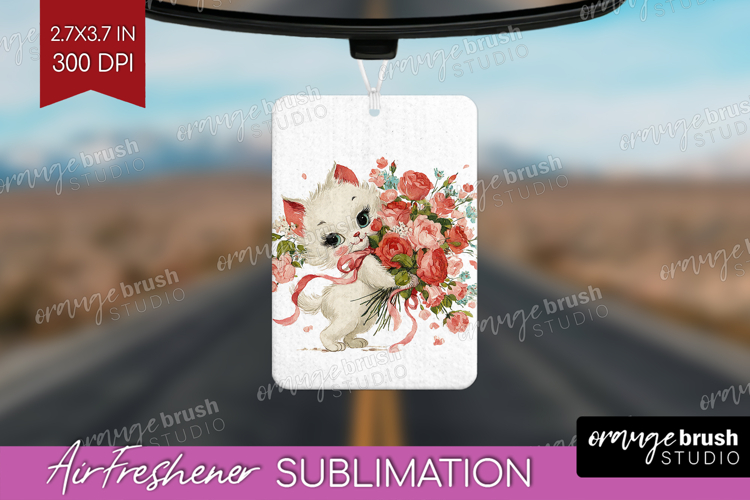 Vintage Valentines Day Air Freshener PNG - Retro Animal PNG