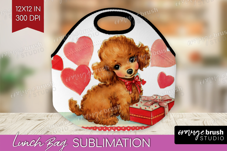 Vintage Valentines Day Lunch Bag - Retro Animal Lunch Bug