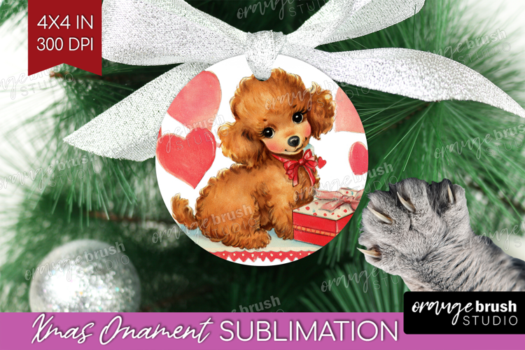 Vintage Valentines Day Ornament PNG - Retro Animal PNG