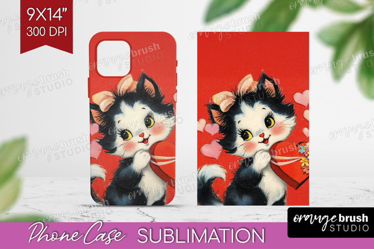 Vintage Valentines Day Phone Case PNG - Retro Animal Case