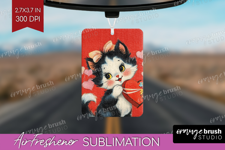 Vintage Valentines Day Air Freshener PNG - Retro Animal PNG