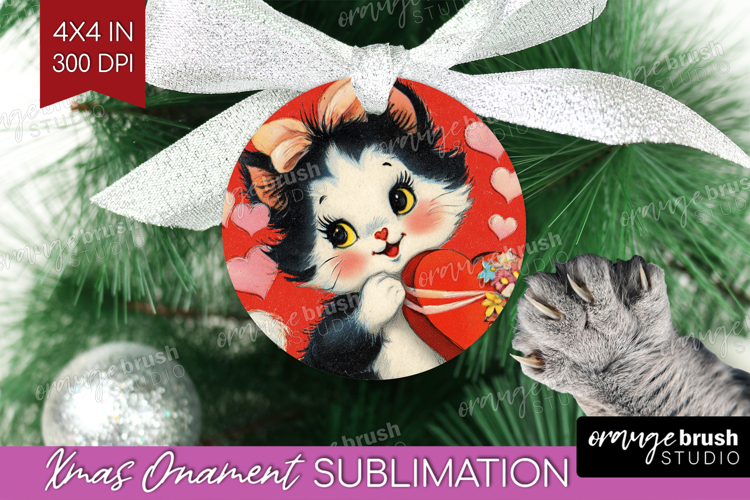 Vintage Valentines Day Ornament PNG - Retro Animal PNG