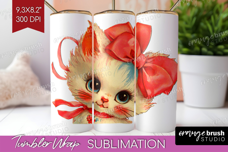 Vintage Valentines Day Tumbler Wrap - Retro Animal Tumbler