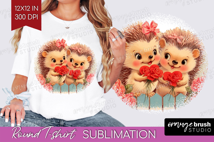 Vintage Valentines Day Round Tshirt Background - Retro PNG