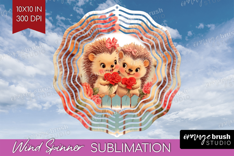 Vintage Valentines Day Wind Spinner Sublimation PNG - Retro