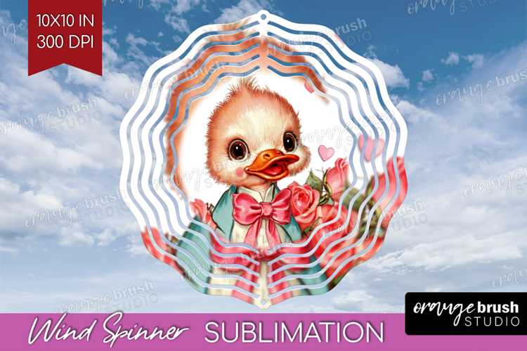 Vintage Valentines Day Wind Spinner Sublimation PNG - Retro