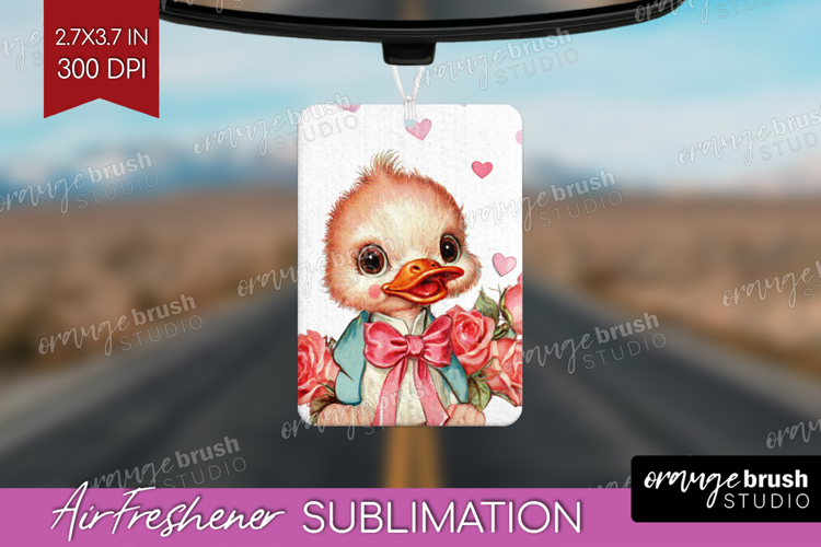 Vintage Valentines Day Air Freshener PNG - Retro Animal PNG
