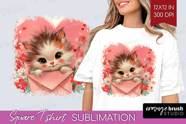 Vintage Valentines Day Square Tshirt Background - Retro PNG