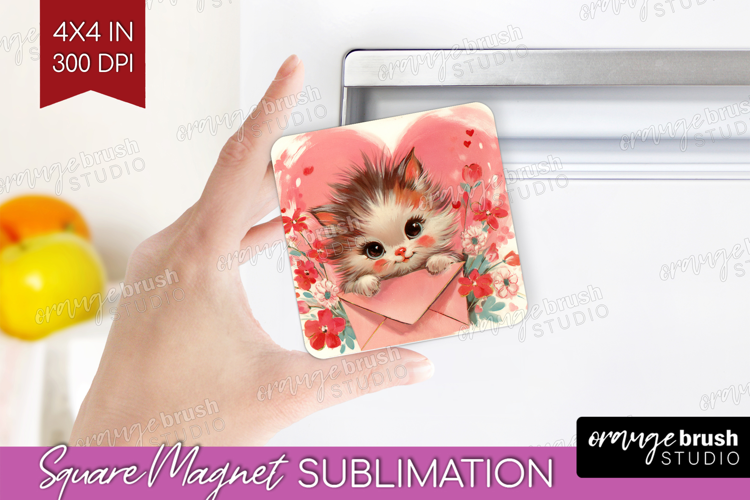 Vintage Valentines Day Magnet Sublimation - Retro Animal PNG