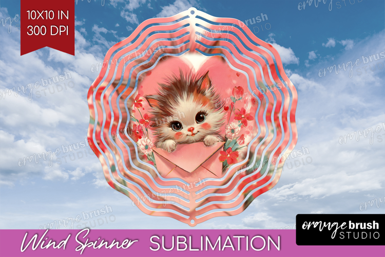 Vintage Valentines Day Wind Spinner Sublimation PNG - Retro