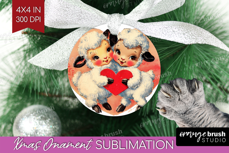 Vintage Valentines Day Ornament PNG - Retro Animal PNG