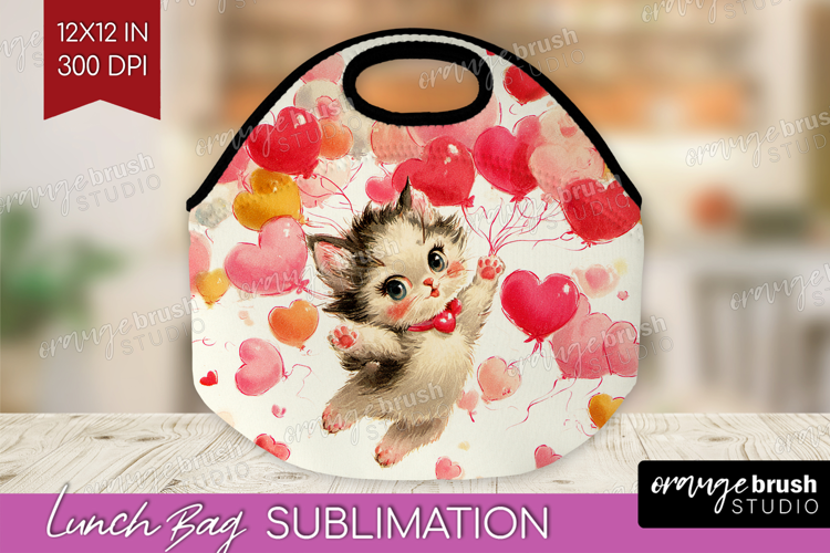 Vintage Valentines Day Lunch Bag - Retro Animal Lunch Bug