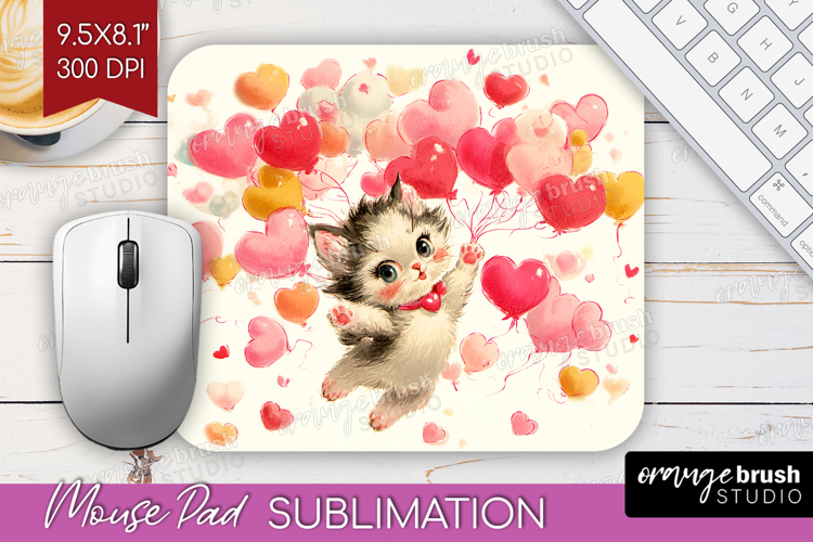 Vintage Valentines Day Mouse Pad Sublimation - Retro Animal