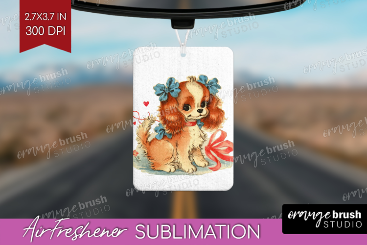 Vintage Valentines Day Air Freshener PNG - Retro Animal PNG