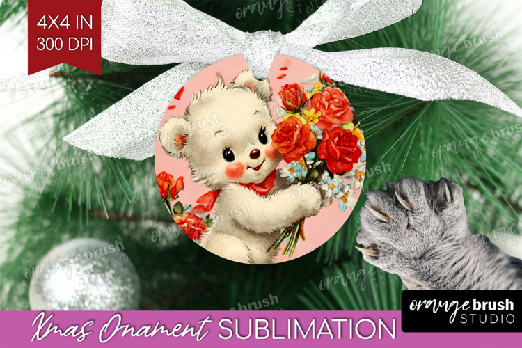 Vintage Valentines Day Ornament PNG - Retro Animal PNG