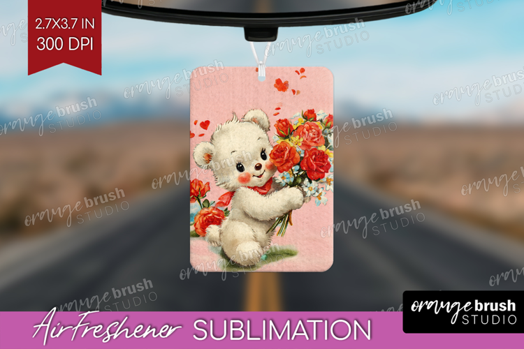 Vintage Valentines Day Air Freshener PNG - Retro Animal PNG