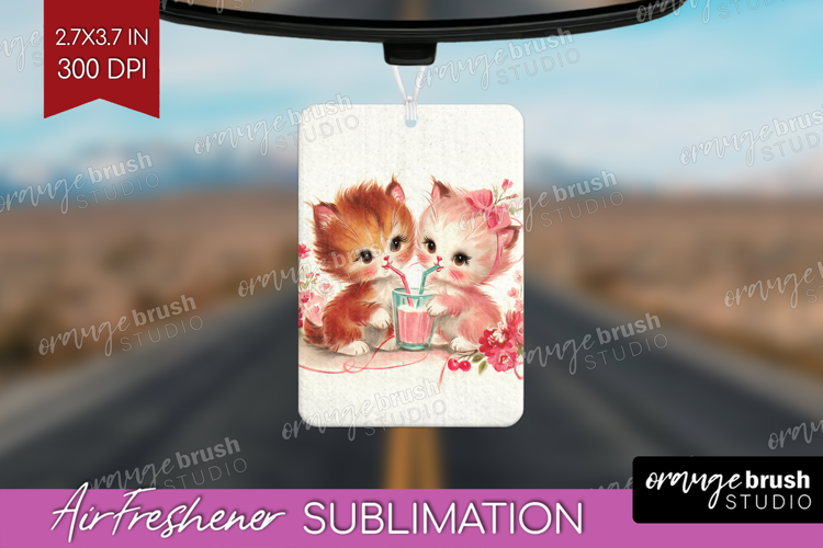 Vintage Valentines Day Air Freshener PNG - Retro Animal PNG