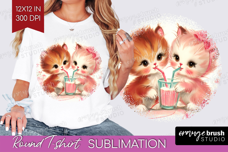 Vintage Valentines Day Round Tshirt Background - Retro PNG