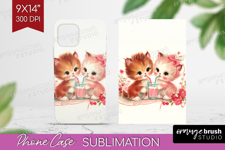 Vintage Valentines Day Phone Case PNG - Retro Animal Case