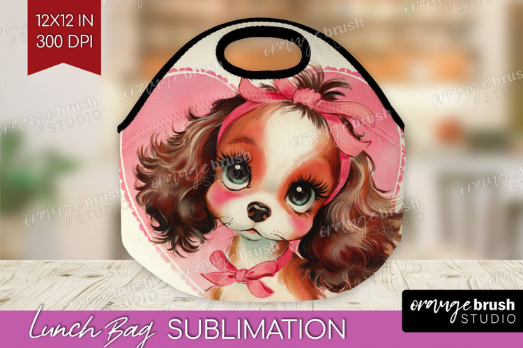Vintage Valentines Day Lunch Bag - Retro Animal Lunch Bug