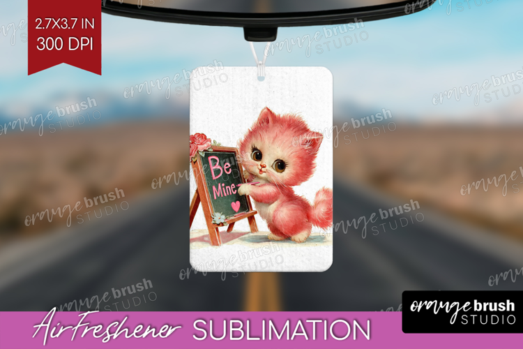Vintage Valentines Day Air Freshener PNG - Retro Animal PNG