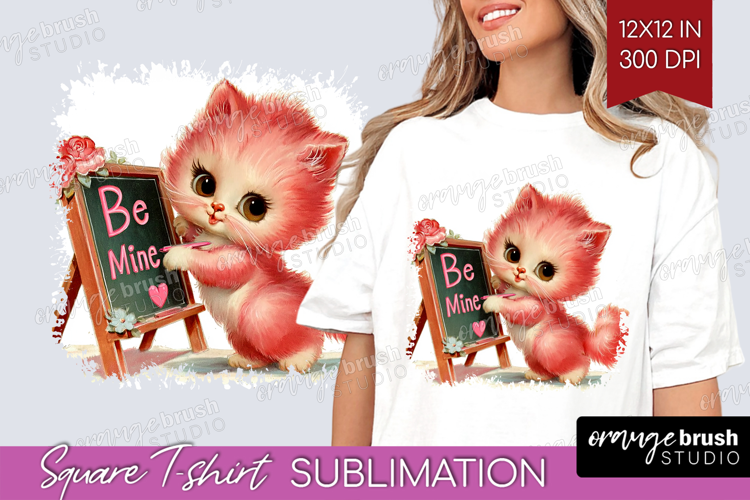 Vintage Valentines Day Square Tshirt Background - Retro PNG