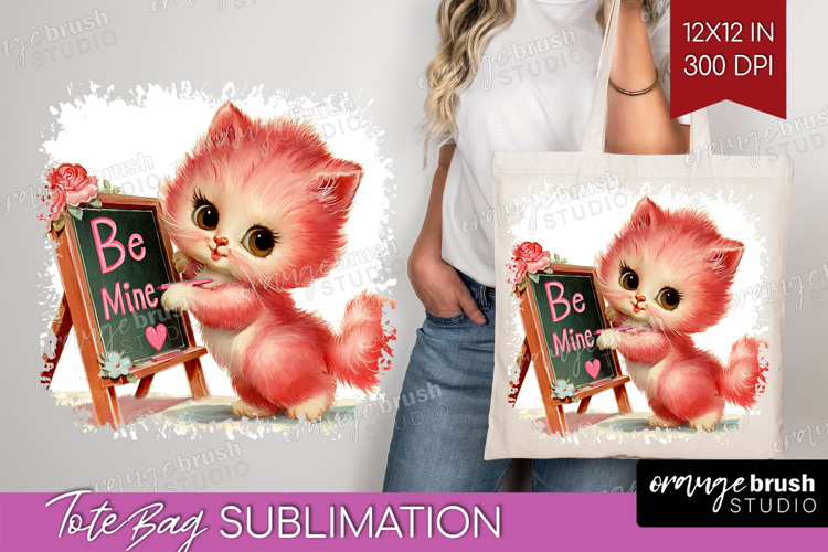 Vintage Valentines Day Tote Bag - Retro Animal Tote Bag PNG