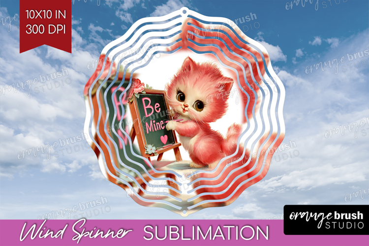Vintage Valentines Day Wind Spinner Sublimation PNG - Retro