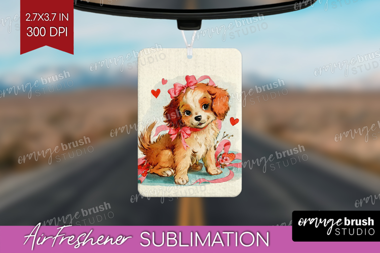 Vintage Valentines Day Air Freshener PNG - Retro Animal PNG