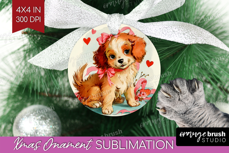 Vintage Valentines Day Ornament PNG - Retro Animal PNG