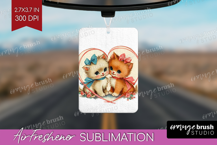 Vintage Valentines Day Air Freshener PNG - Retro Animal PNG