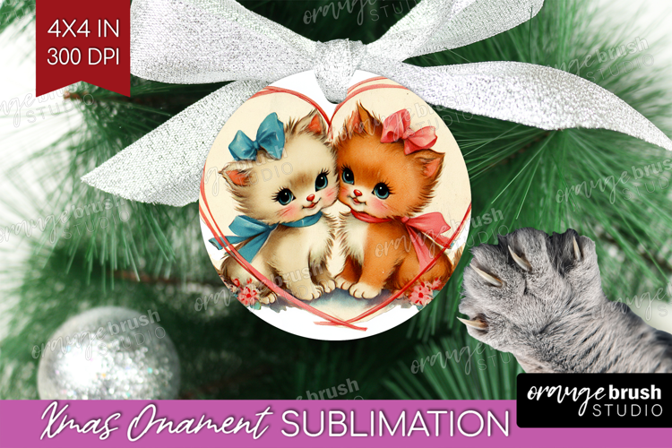 Vintage Valentines Day Ornament PNG - Retro Animal PNG
