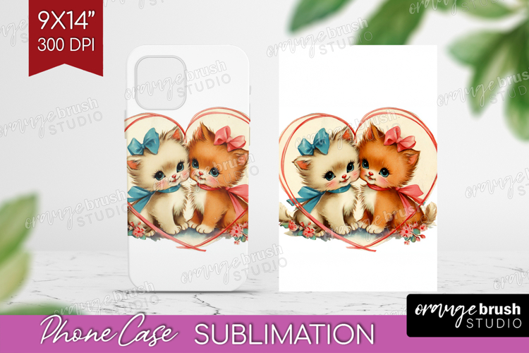 Vintage Valentines Day Phone Case PNG - Retro Animal Case