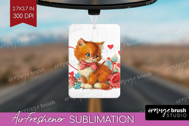 Vintage Valentines Day Air Freshener PNG - Retro Animal PNG