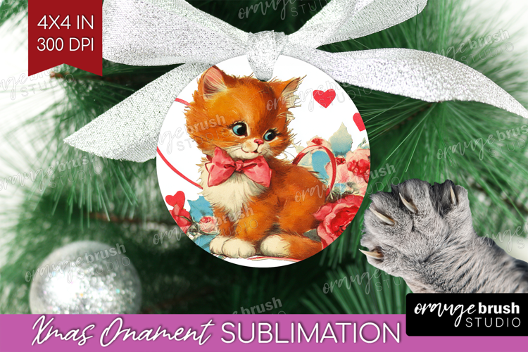 Vintage Valentines Day Ornament PNG - Retro Animal PNG
