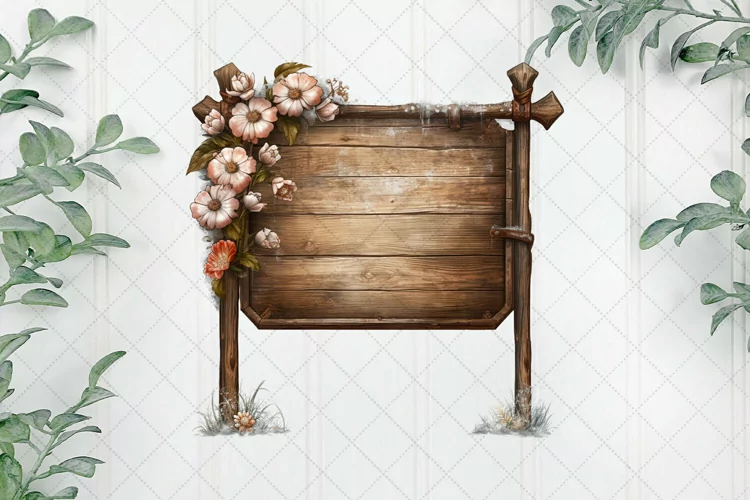 Vintage Warm Wooden Sublimation Clipart
