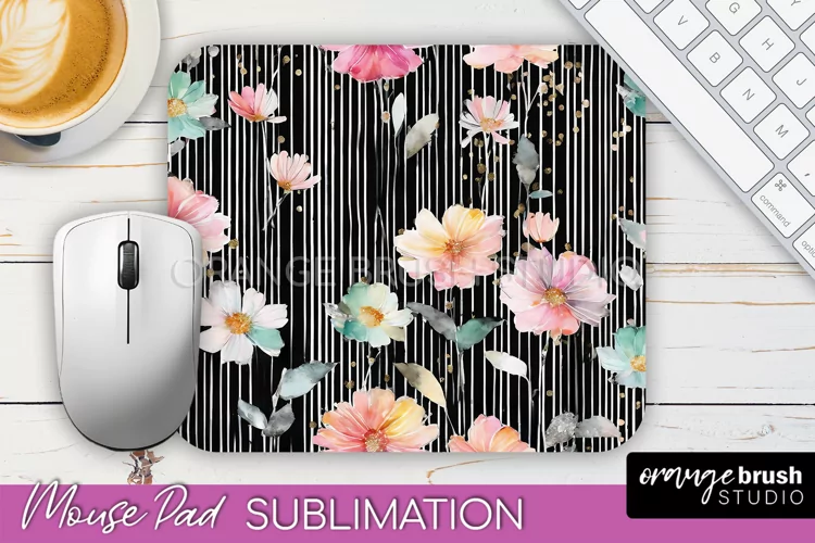 Floral Mouse Pad PNG - Pink Flowers Mousepad Sublimation