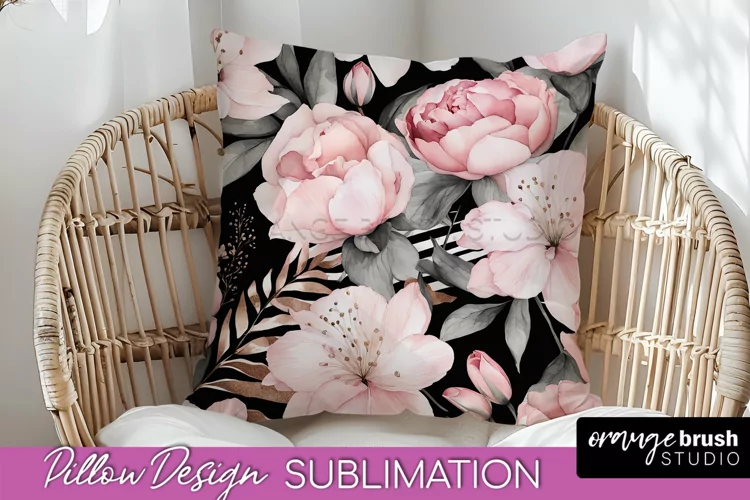 Watercolor Flowers Pillow Cover - Summer Pillow Sublimation