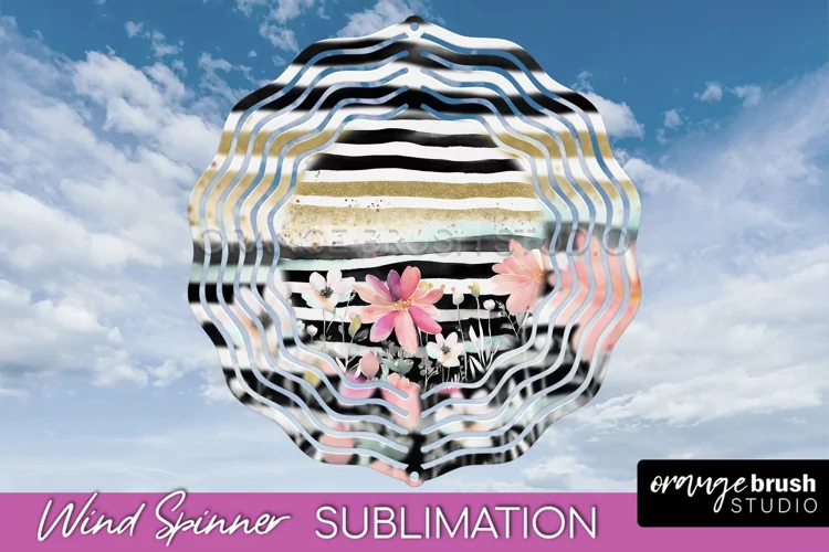 Pink Flowers Wind Spinner - Summer Wind Spinner Sublimation