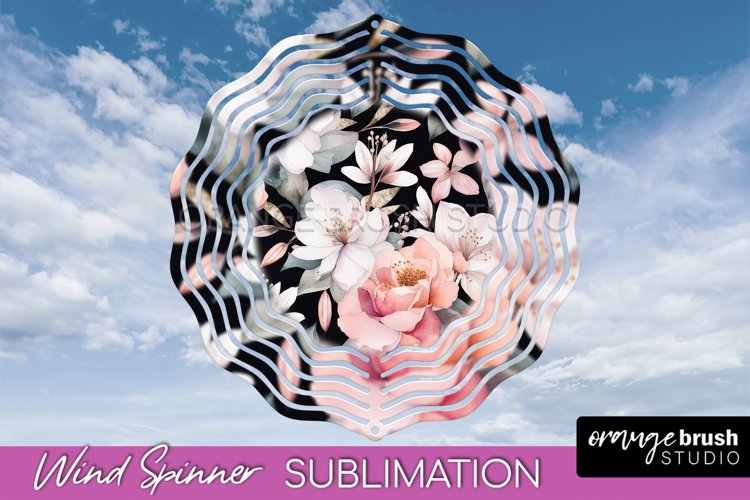 Pink Flowers Wind Spinner - Summer Wind Spinner Sublimation