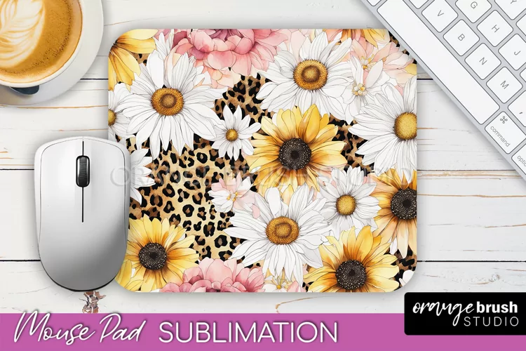 Floral Mouse Pad PNG - Pink Flowers Mousepad Sublimation