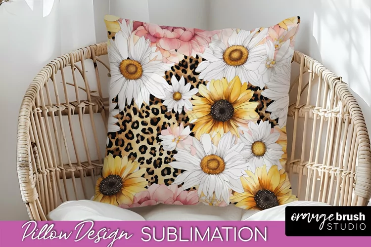 Watercolor Flowers Pillow Cover - Summer Pillow Sublimation