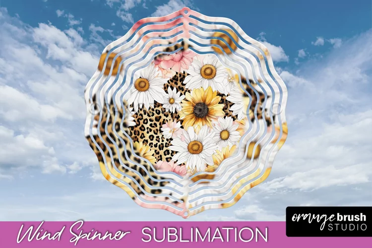 Pink Flowers Wind Spinner - Summer Wind Spinner Sublimation