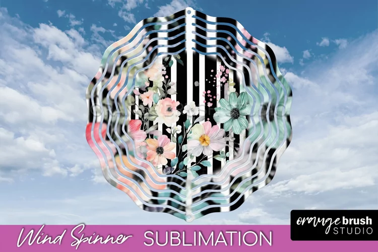 Pink Flowers Wind Spinner - Summer Wind Spinner Sublimation